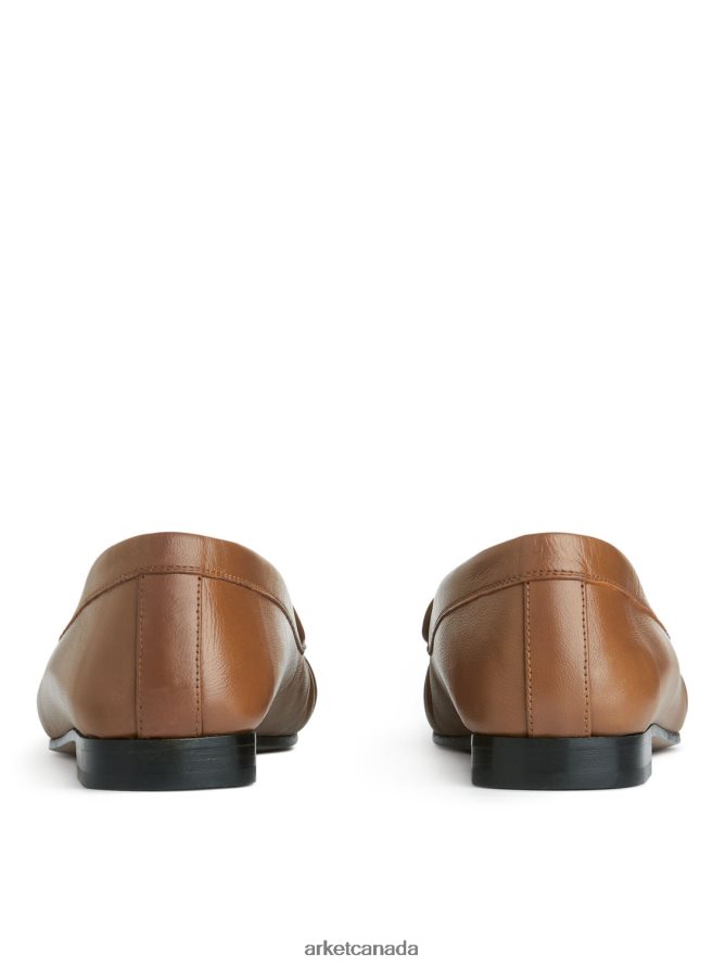 ARKET Footwear 4L826J684 Light Brown Leather Loafers Women