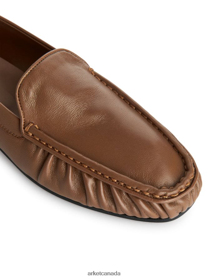 ARKET Footwear 4L826J684 Light Brown Leather Loafers Women