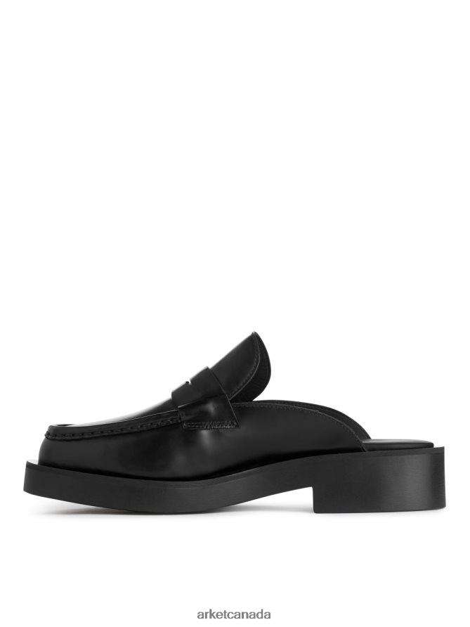ARKET Footwear 4L826J685 Black Leather Slip-On Loafers Women