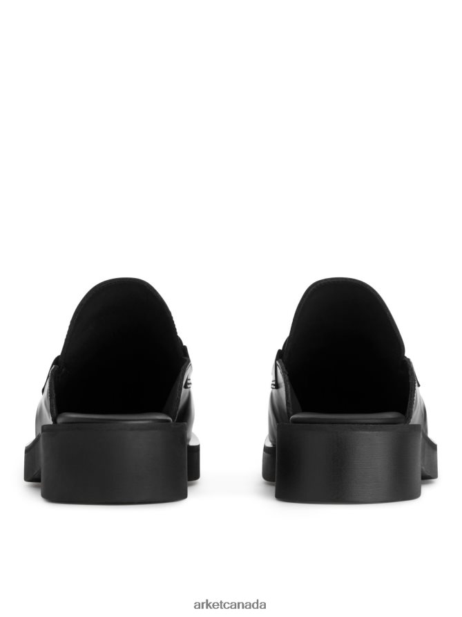 ARKET Footwear 4L826J685 Black Leather Slip-On Loafers Women
