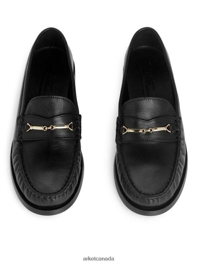 ARKET Footwear 4L826J686 Black Leather Loafers Women