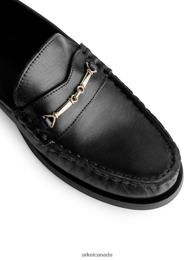 ARKET Footwear 4L826J686 Black Leather Loafers Women