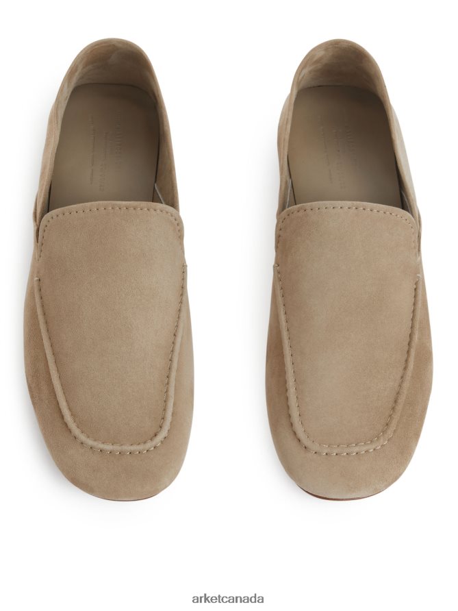 ARKET Footwear 4L826J688 Beige Suede Loafers Women