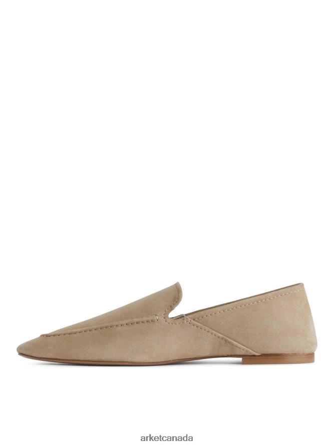 ARKET Footwear 4L826J688 Beige Suede Loafers Women