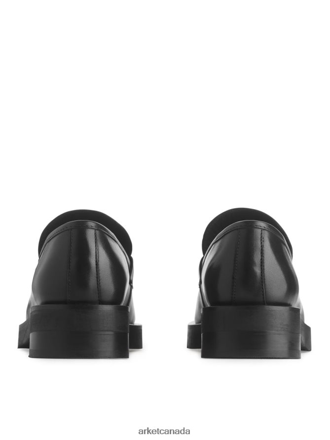 ARKET Footwear 4L826J691 Black Leather Penny Loafers Women