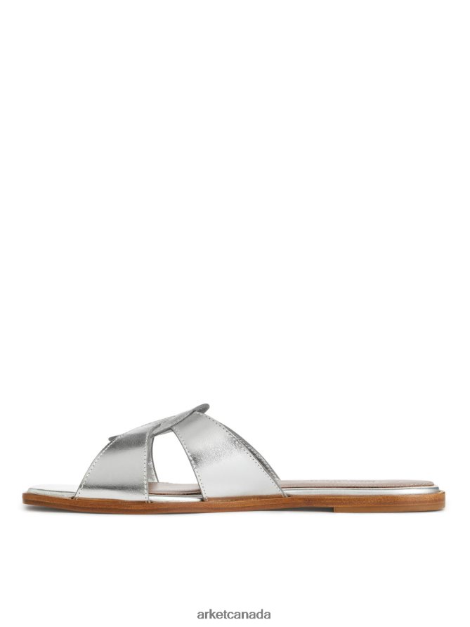 ARKET Footwear 4L826J702 Silver Flat Leather Slip-Ins Women