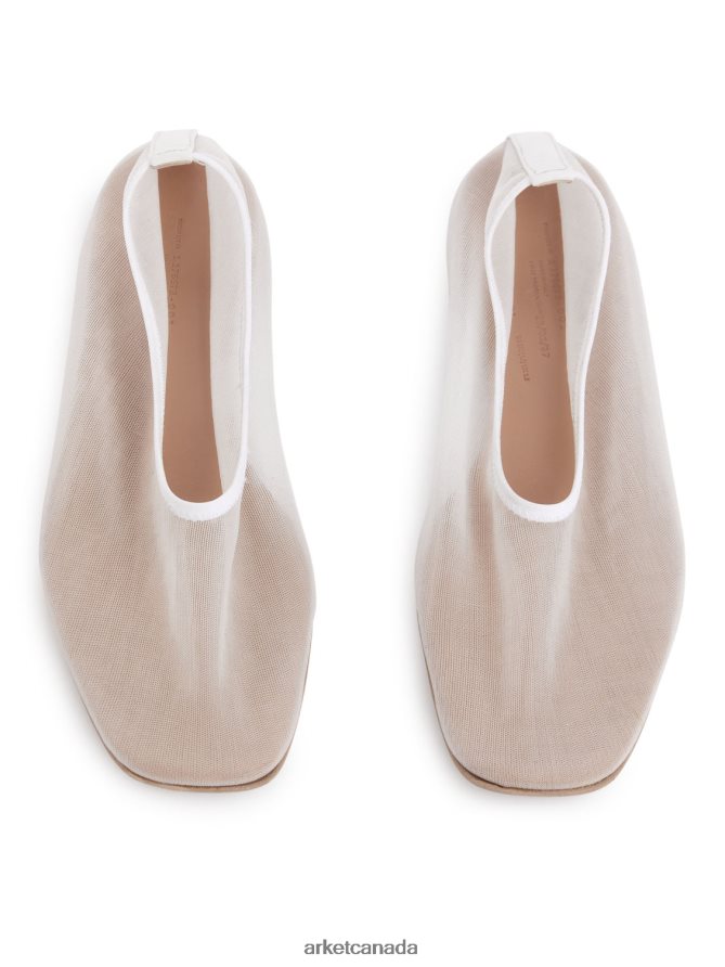 ARKET Footwear 4L826J713 Off White Mesh Ballerinas Women