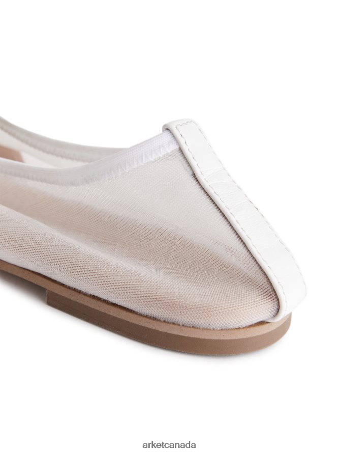 ARKET Footwear 4L826J713 Off White Mesh Ballerinas Women