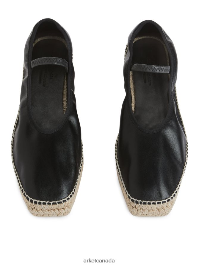 ARKET Footwear 4L826J715 Black/Beige Leather Espadrilles Women