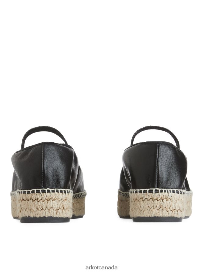 ARKET Footwear 4L826J715 Black/Beige Leather Espadrilles Women