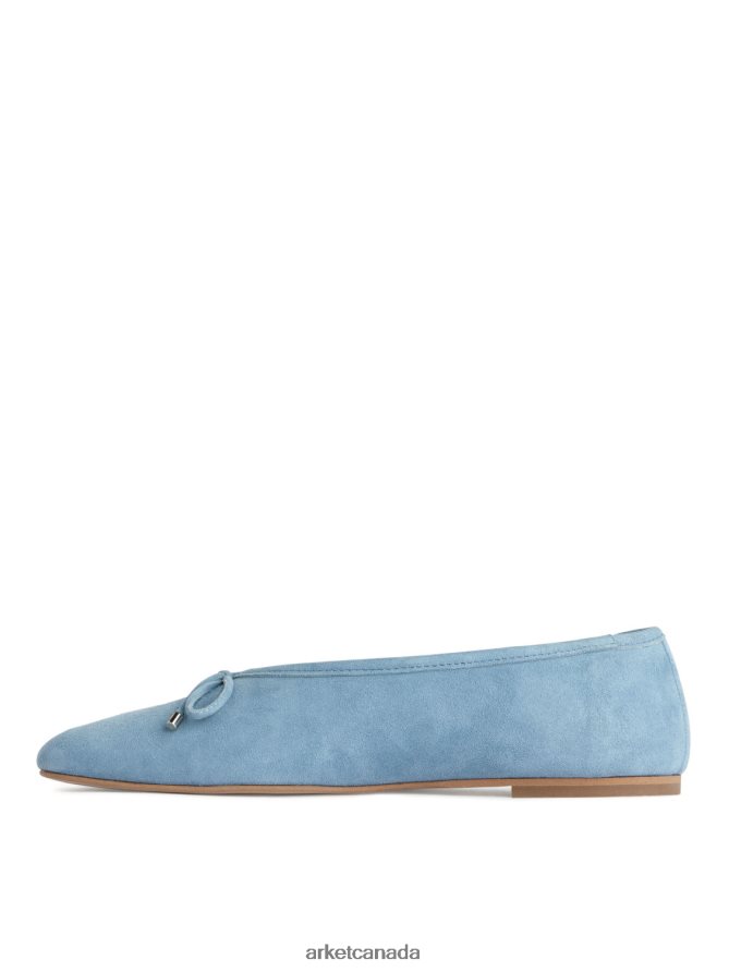 ARKET Footwear 4L826J716 Light Blue Suede Ballerina Women