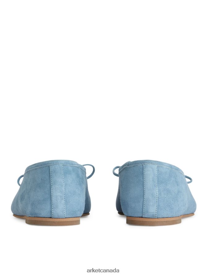 ARKET Footwear 4L826J716 Light Blue Suede Ballerina Women