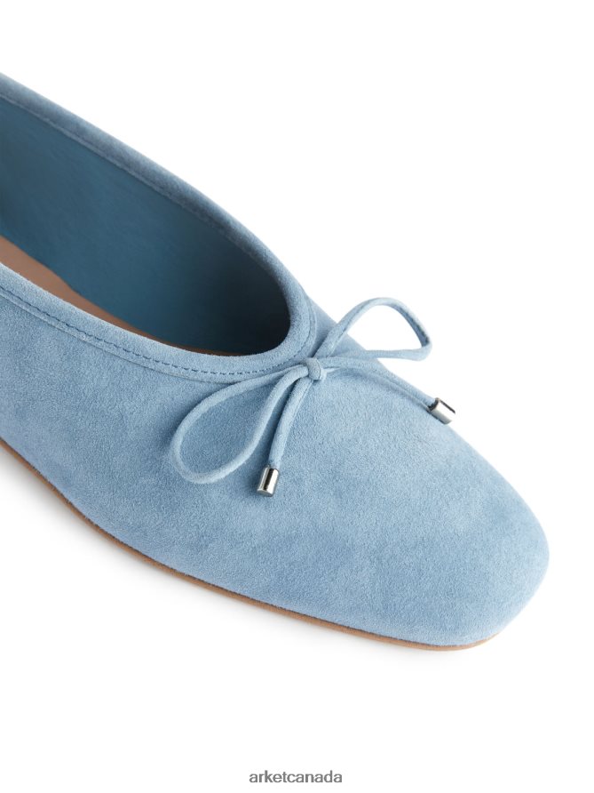 ARKET Footwear 4L826J716 Light Blue Suede Ballerina Women