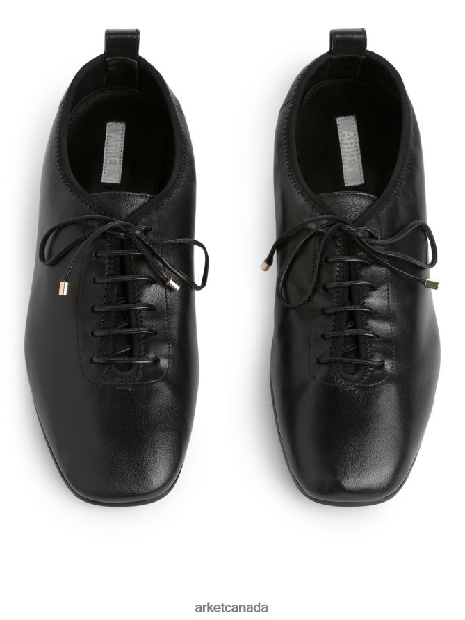 ARKET Footwear 4L826J720 Black Lace-Up Derby Flats Women