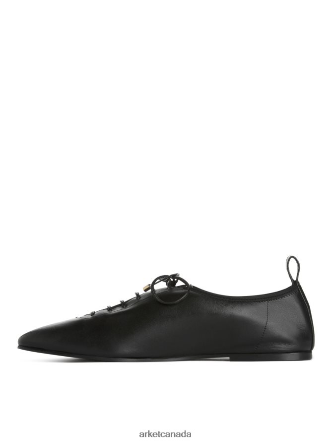ARKET Footwear 4L826J720 Black Lace-Up Derby Flats Women