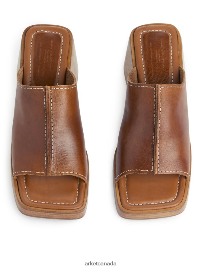 ARKET Footwear 4L826J690 Cognac Chunky Leather Mules Women