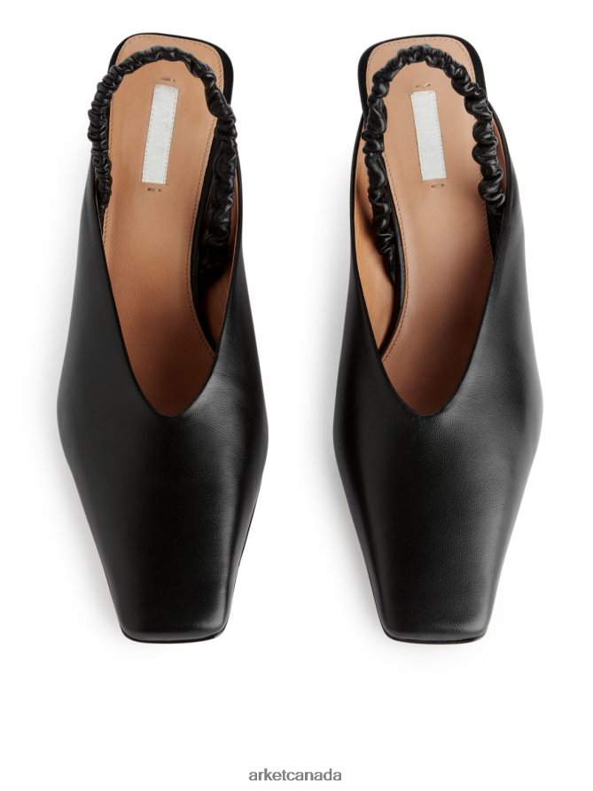 ARKET Footwear 4L826J698 Black Slingback Leather Pumps Women