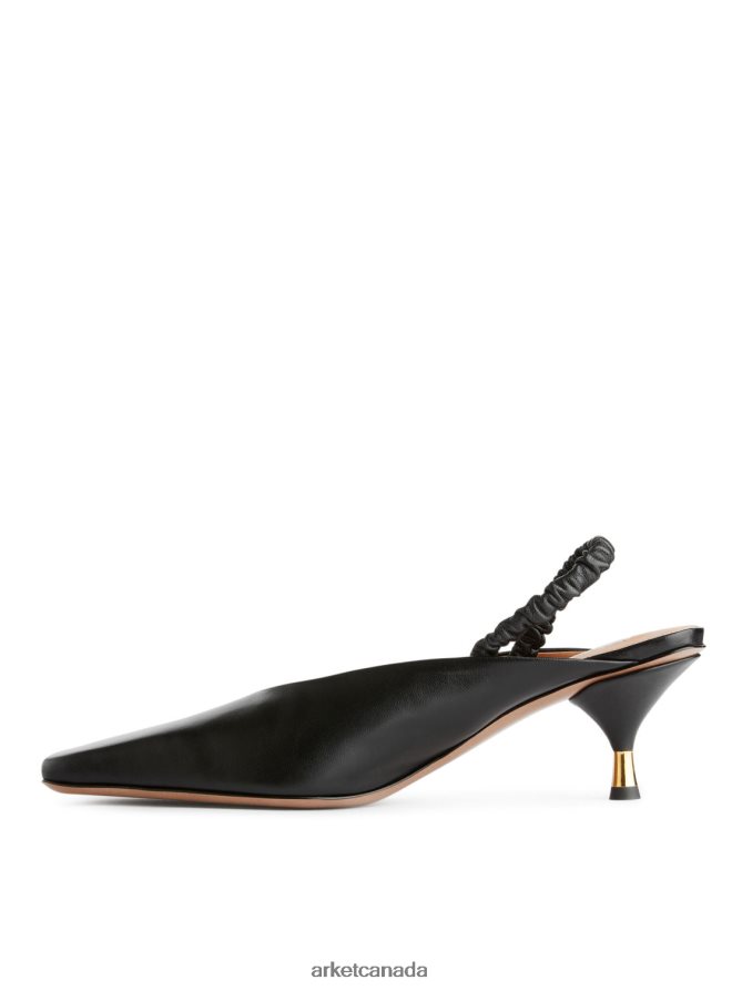 ARKET Footwear 4L826J698 Black Slingback Leather Pumps Women
