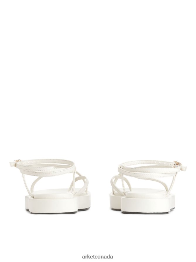 ARKET Footwear 4L826J632 White Leather Strap Sandals Women
