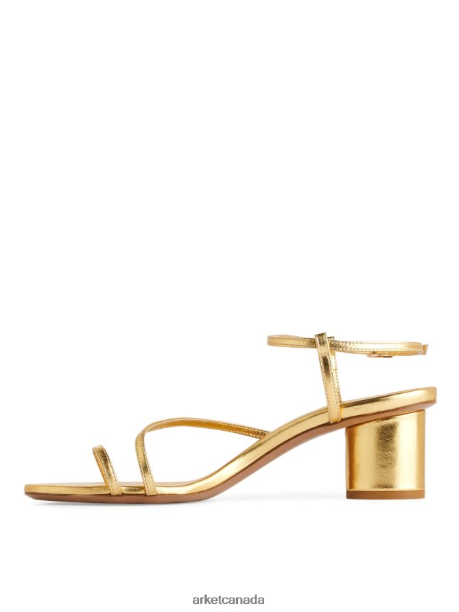 ARKET Footwear 4L826J697 Gold Heeled Leather Sandals Women