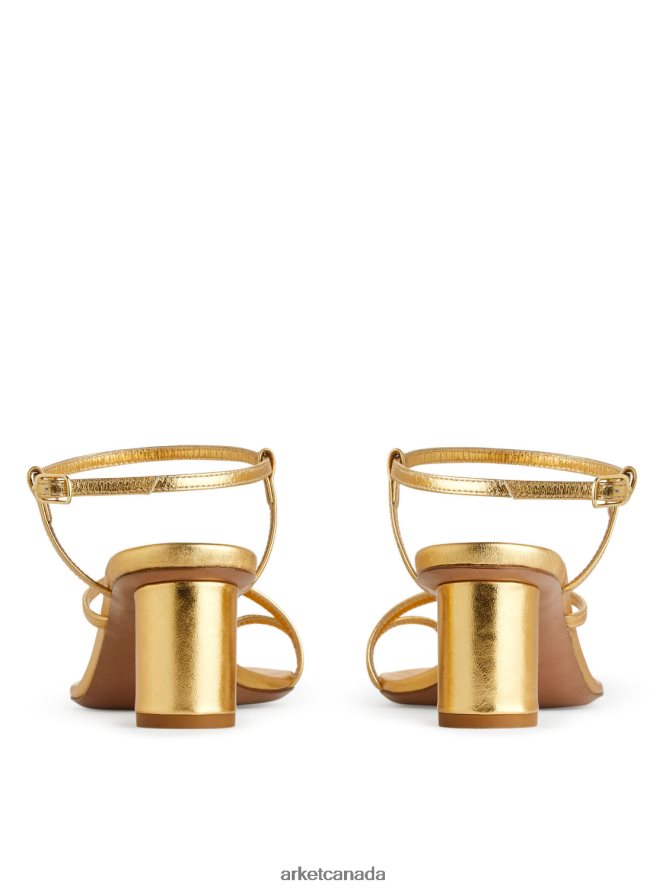 ARKET Footwear 4L826J697 Gold Heeled Leather Sandals Women