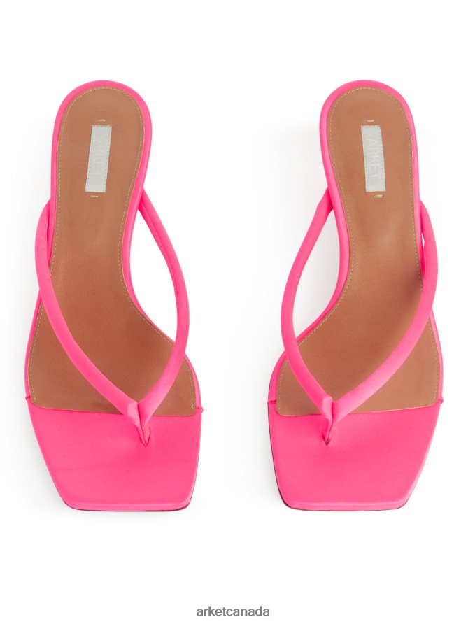ARKET Footwear 4L826J703 Pink Slip-On Satin Sandals Women