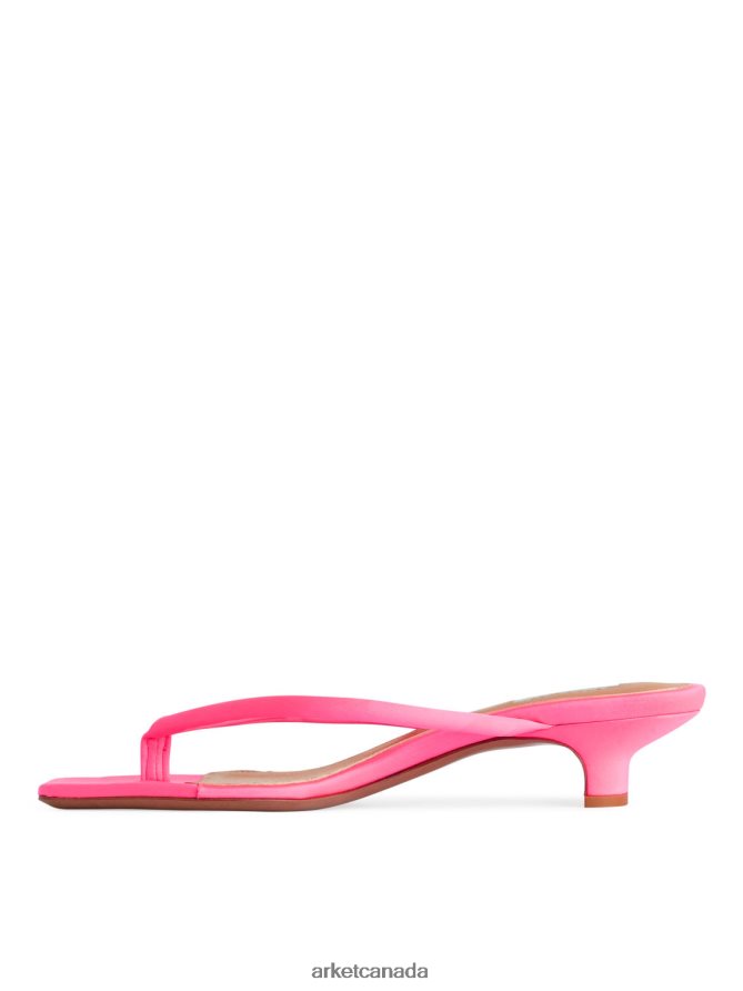 ARKET Footwear 4L826J703 Pink Slip-On Satin Sandals Women