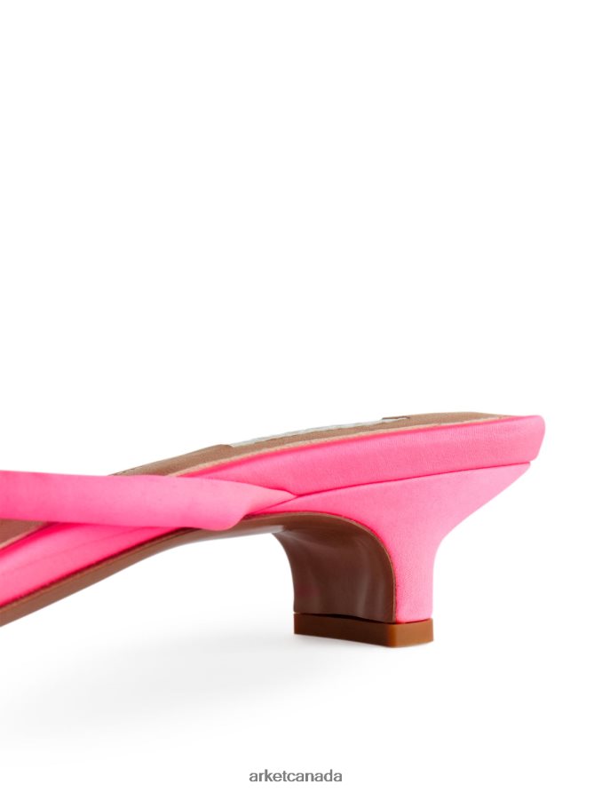 ARKET Footwear 4L826J703 Pink Slip-On Satin Sandals Women