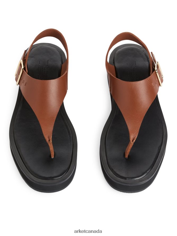 ARKET Footwear 4L826J704 Brown Chunky Leather Sandals Women
