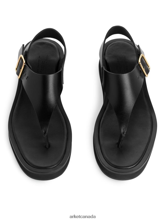 ARKET Footwear 4L826J705 Black Chunky Leather Sandals Women