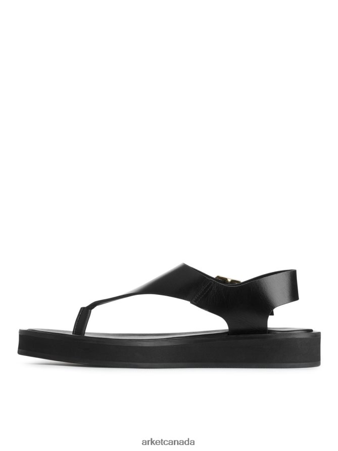 ARKET Footwear 4L826J705 Black Chunky Leather Sandals Women