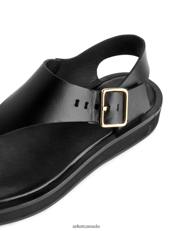 ARKET Footwear 4L826J705 Black Chunky Leather Sandals Women