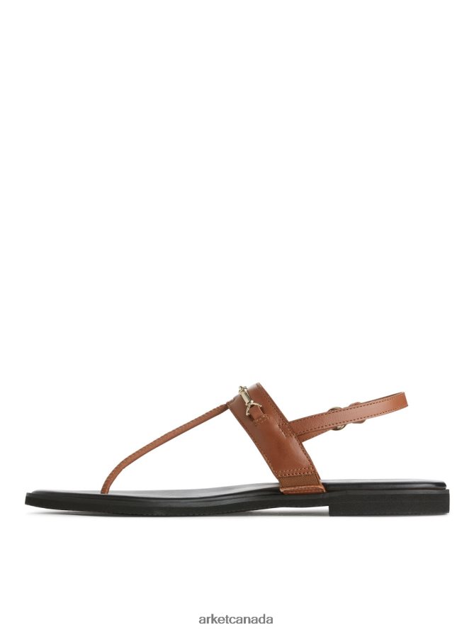 ARKET Footwear 4L826J706 Brown Leather Thong Sandals Women