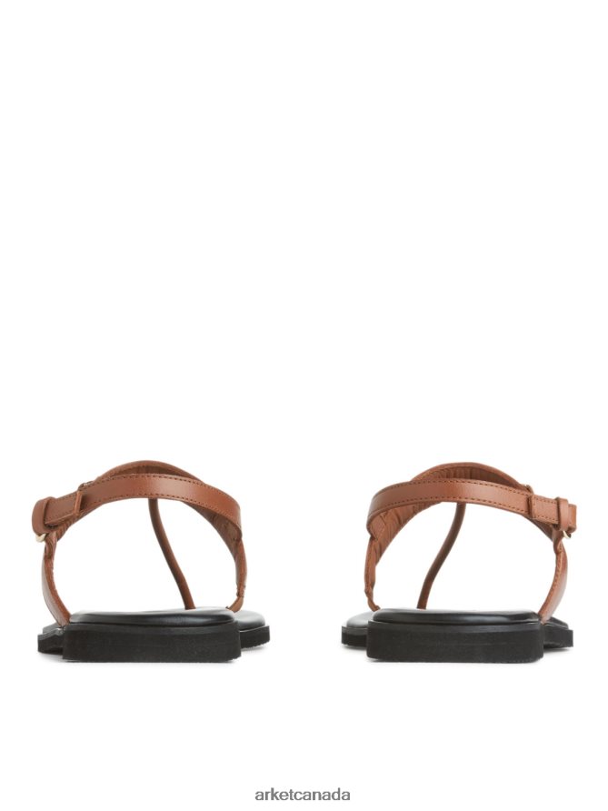ARKET Footwear 4L826J706 Brown Leather Thong Sandals Women