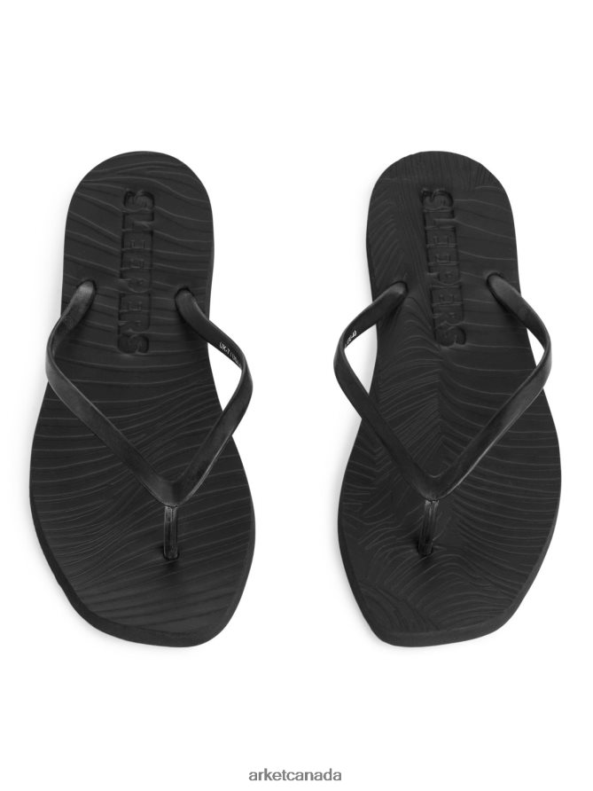 ARKET Footwear 4L826J709 Black Sleepers Tapered Flip Flops Women